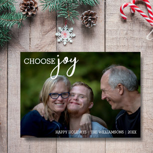 Cartes Pour Fêtes Annuelles Choisissez Joy Modern Christmas Joyeux Noël Photo