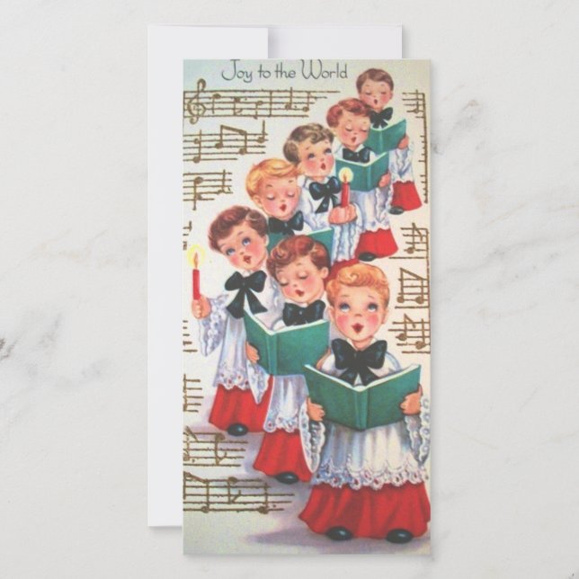 Cartes Pour Fêtes Annuelles Chorale de Noël Vintage (Devant)