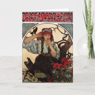 Cartes Pour Fêtes Annuelles Chorale Moravienne Alphonse Mucha Card