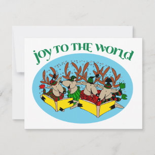 Cartes Pour Fêtes Annuelles Chorale Reindeer - Joy to the World