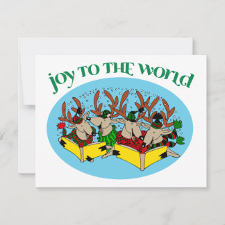 Cartes Pour Fêtes Annuelles Chorale Reindeer - Joy to the World