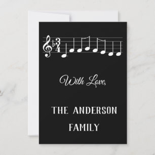 Cartes Pour Fêtes Annuelles Chords We Wings you a Joyeux Noël Notes musicales