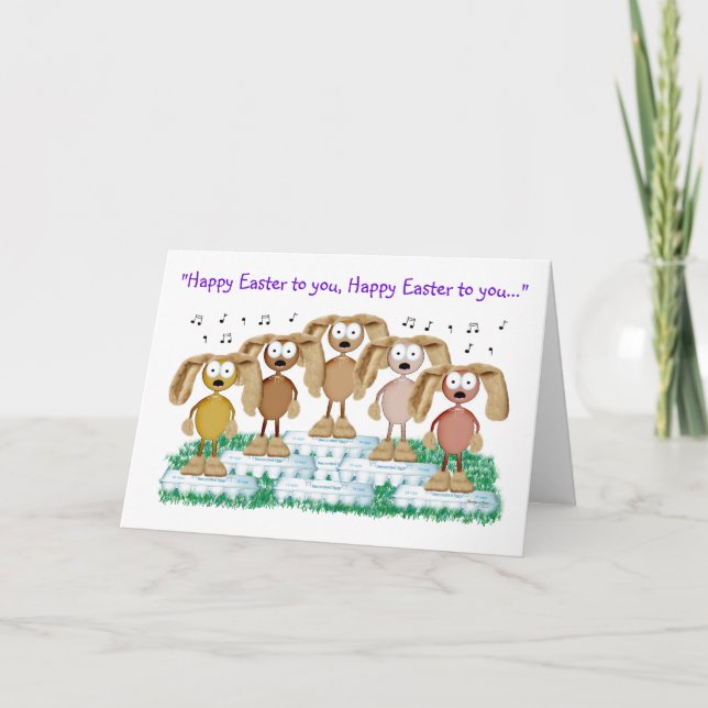 Cartes Pour Fêtes Annuelles Chorus Bunny (Devant)