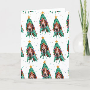 Cartes Pour Fêtes Annuelles Chou Basset Hound Chien Motif Noël