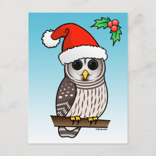 Cartes Pour Fêtes Annuelles Chouette barrée de Noël Père Noël