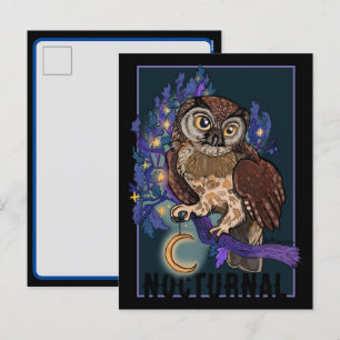 Cartes Pour Fêtes Annuelles Chouette boréale Nocturne