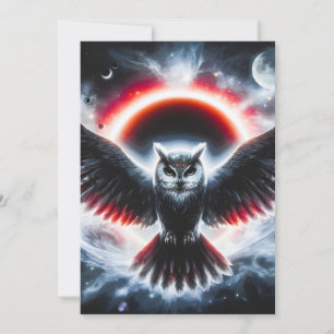 Cartes Pour Fêtes Annuelles Chouette céleste cosmique mystique