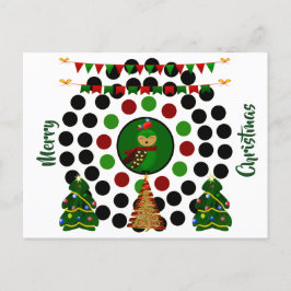 Cartes Pour Fêtes Annuelles Chouette de Noël funky Pois