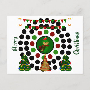 Cartes Pour Fêtes Annuelles Chouette de Noël funky Pois