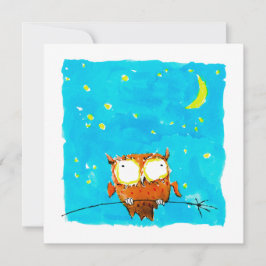 Cartes Pour Fêtes Annuelles Chouette de nuit étoilée