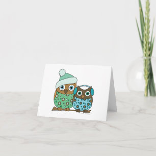 Cartes Pour Fêtes Annuelles Chouette des neiges