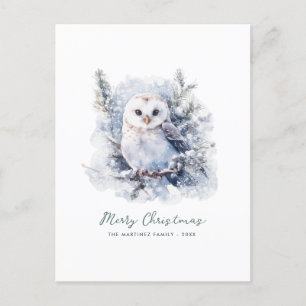 Cartes Pour Fêtes Annuelles Chouette des pins des bois Joyeux Noël