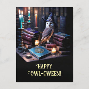 Cartes Pour Fêtes Annuelles Chouette mystique Livres magiques Happy Halloween