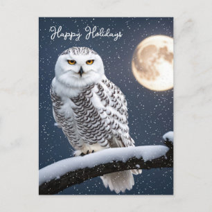 Cartes Pour Fêtes Annuelles Chouette neige de Noël dans les flocons de neige