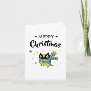 Cartes Pour Fêtes Annuelles Chouette rétro joyeux noël