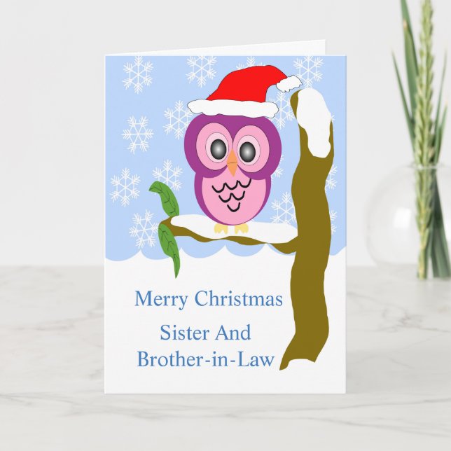 Cartes Pour Fêtes Annuelles Chouette Soeur Et Belle-Frère Noël (Devant)