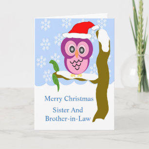 Cartes Pour Fêtes Annuelles Chouette Soeur Et Belle-Frère Noël