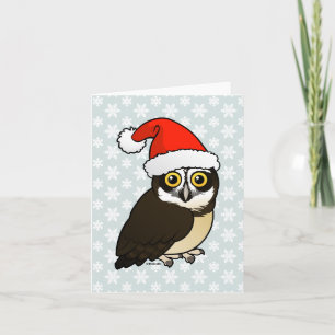 Cartes Pour Fêtes Annuelles Chouette tachetée père Noël