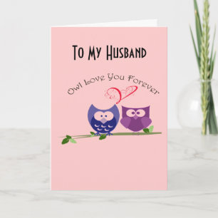 Cartes Pour Fêtes Annuelles Chouette T'Aime Pour Toujours, Chouettes Mignonnes
