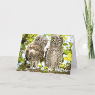 Cartes Pour Fêtes Annuelles Chouettes à cris chèvres chiches