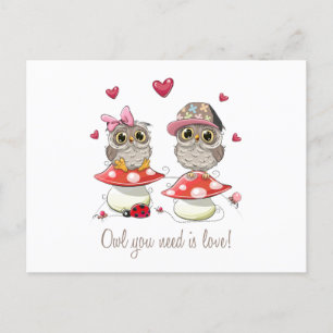 Cartes Pour Fêtes Annuelles Chouettes Heureuses Saintes-Valentin 