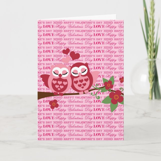 Cartes Pour Fêtes Annuelles Chouettes mignonnes en cadeaux d'Heureuses Saintes (Devant)