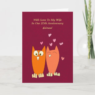 Cartes Pour Fêtes Annuelles Chouettes romantiques : faire l'amour