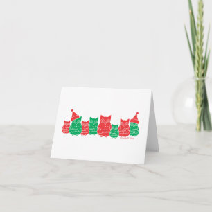 Cartes Pour Fêtes Annuelles Chouettes rouges et vertes