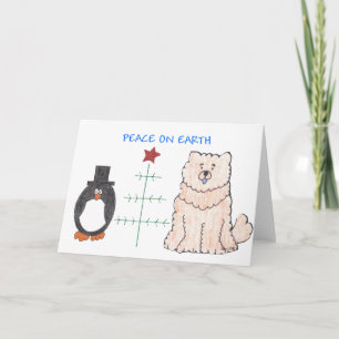 Cartes Pour Fêtes Annuelles Chow Chow Creme Paix sur Terre