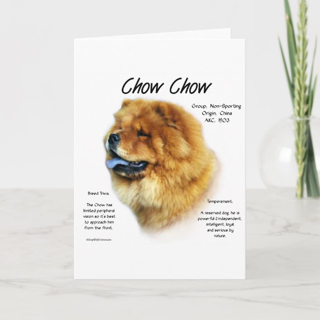 Cartes Pour Fêtes Annuelles Chow Chow History Design (Devant)