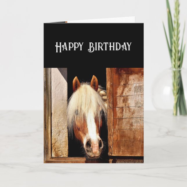 Cartes Pour Fêtes Annuelles Chrétien Anniversaire Cheval de l'Ouest Bénédictio (Devant)