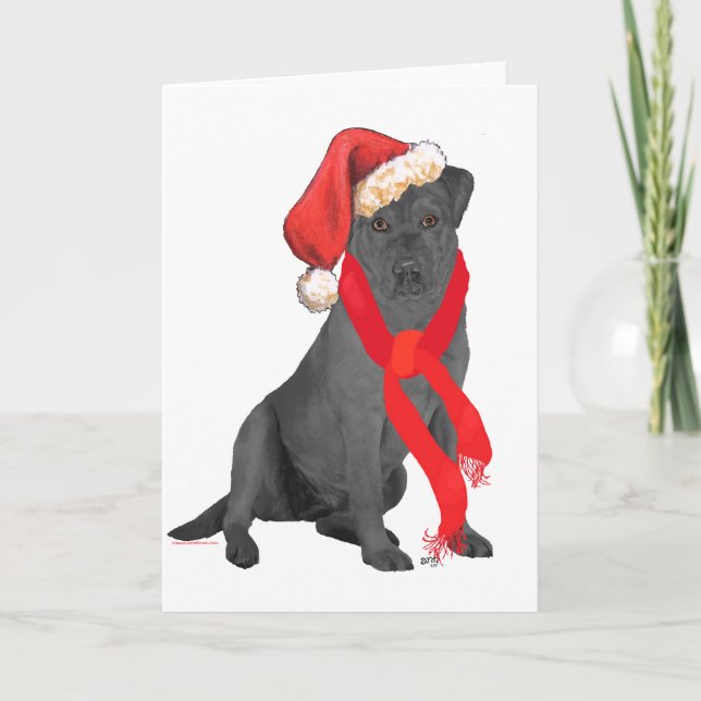Cartes Pour Fêtes Annuelles Chrétien noir Labrador (Devant)