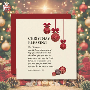 Cartes Pour Fêtes Annuelles chrétien   QUE LE SEIGNEUR VOUS BÉNISSE   Noël