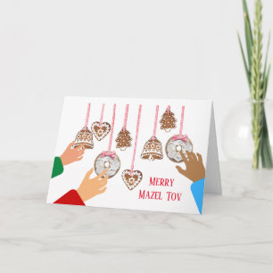 Cartes Pour Fêtes Annuelles Chrismukkah Bagels Cookies Star of David Hands