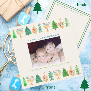 Cartes Pour Fêtes Annuelles Chrismukkah Photo Message de Noël