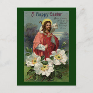 Cartes Pour Fêtes Annuelles Christ berger avec agneau Vintage Pâques