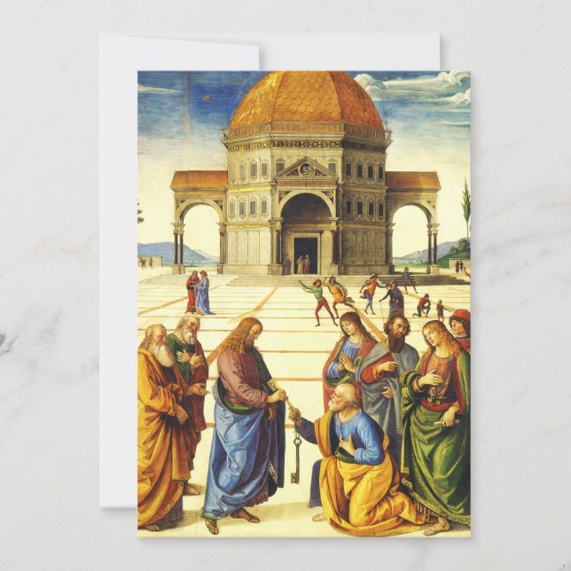 Cartes Pour Fêtes Annuelles Christ Donner les clés à saint Pierre (Devant)