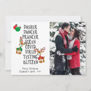 Cartes Pour Fêtes Annuelles Christas Funny Photo Reindeer Visage Masque