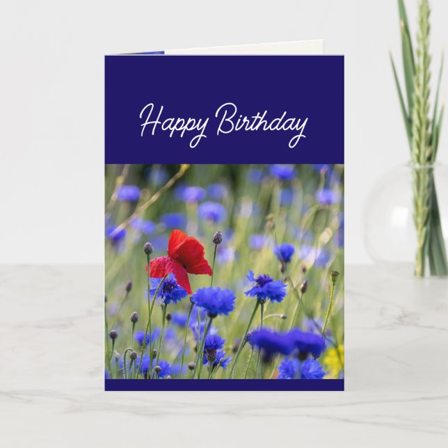 Cartes Pour Fêtes Annuelles Christian Anniversaire Fleur sauvage Jardin Floral (Devant)