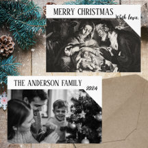 Christian Black & White Photo de famille Noël
