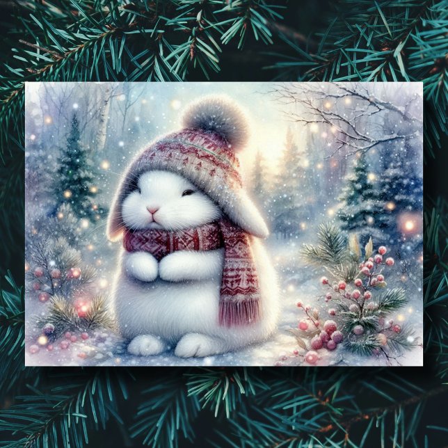 Cartes Pour Fêtes Annuelles Christian Christmas Bunny KJV Bible Verse (Créateur téléchargé)