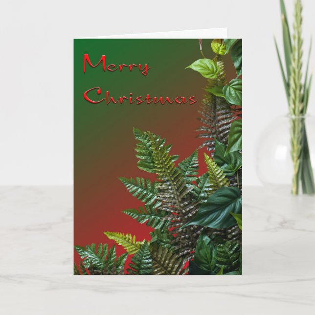 Cartes Pour Fêtes Annuelles Christian Christmas Ferns (Devant)
