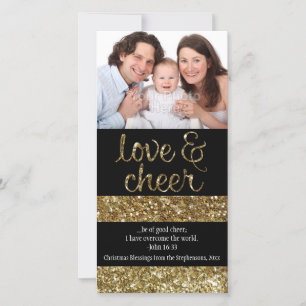 Cartes Pour Fêtes Annuelles Christian Christmas Glitter Effect Love Cheer