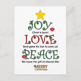 Cartes Pour Fêtes Annuelles Christian Christmas Joy Amour et Paix