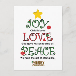 Cartes Pour Fêtes Annuelles Christian Christmas Joy Amour et Paix