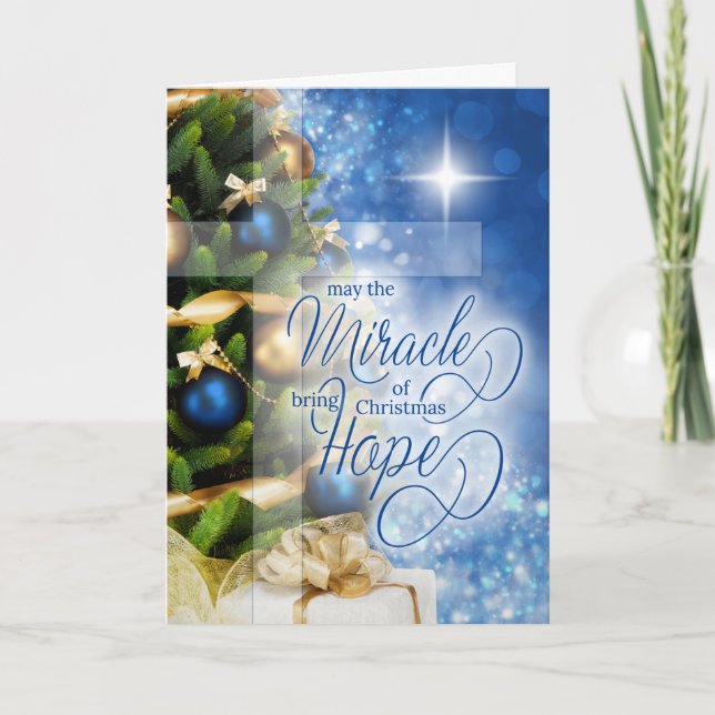 Cartes Pour Fêtes Annuelles Christian Christmas Miracle apporte espoir (Devant)