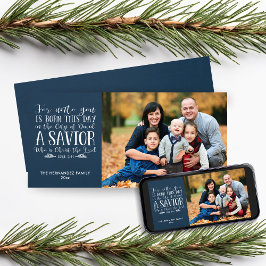 Cartes Pour Fêtes Annuelles Christian Christmas Verse Blue Holiday Photo