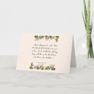 Cartes Pour Fêtes Annuelles Christian Citation Art - Deutéronome 33:12