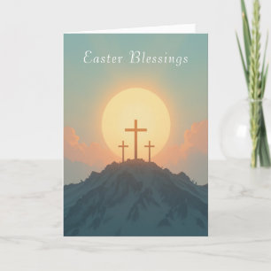 Cartes Pour Fêtes Annuelles Christian Easter Sunrise & Cross Faith & Hope