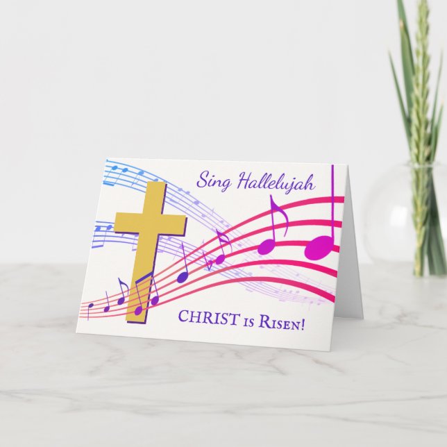 Cartes Pour Fêtes Annuelles Christian HALLELUJAH CHRIST EST REMONTÉ Pâques (Devant)
